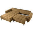 ECKSOFA  in Chenille Honig  - Schwarz/Honig, KONVENTIONELL, Holz/Textil (180/266cm) - Carryhome