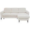 ECKSOFA Chenille Creme  - Creme/Schwarz, Design, Textil/Metall (174/223cm) - Livetastic