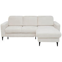 ECKSOFA FABIO in Chenille Creme  174/223 cm  - Creme/Schwarz, Design, Textil/Metall (174/223cm) - Livetastic