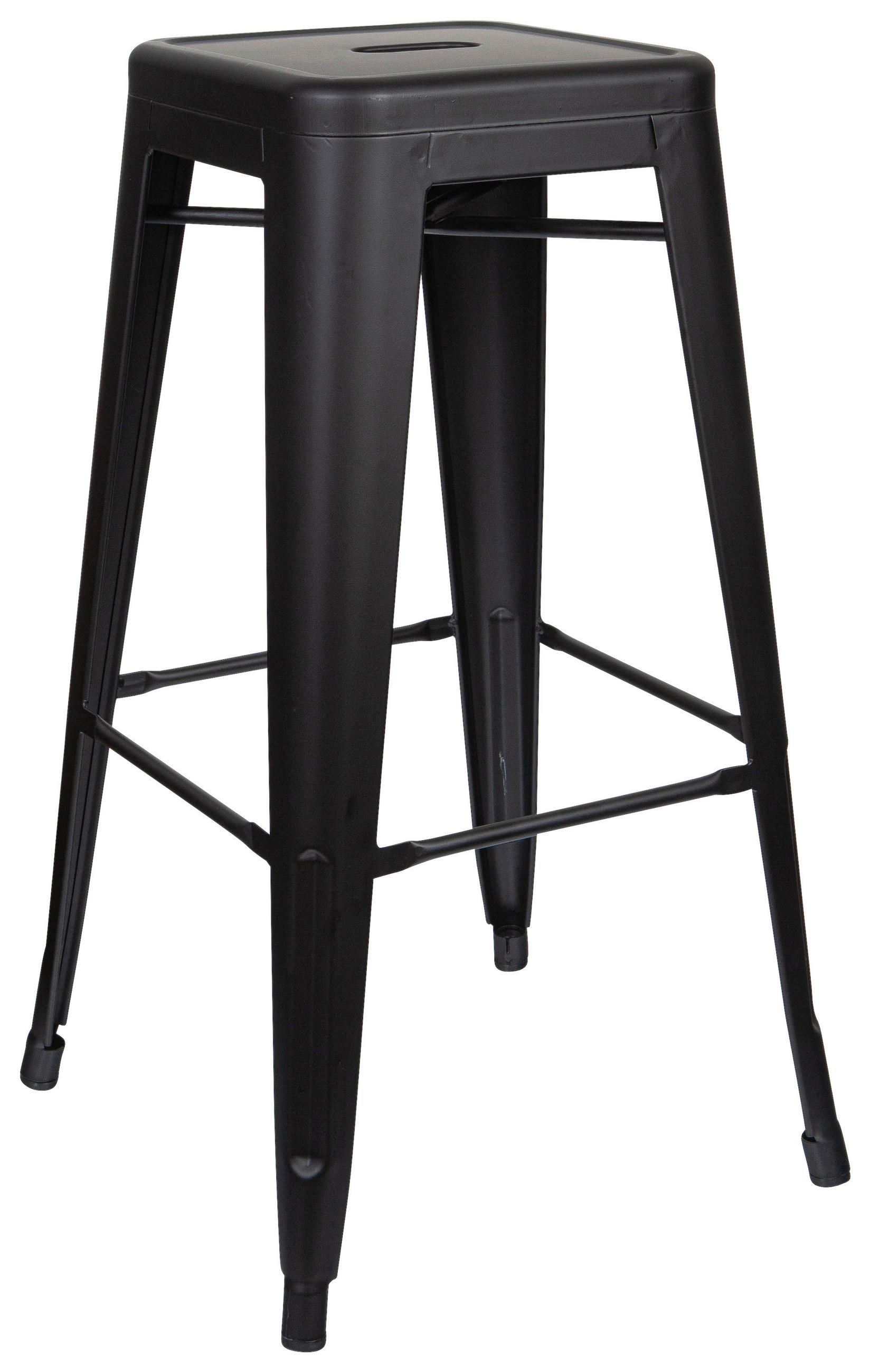 BARHOCKER Schwarz Stahl stapelbar, abwischbar - Schwarz, Basics, Metall (44/77/44cm) - MID.YOU
