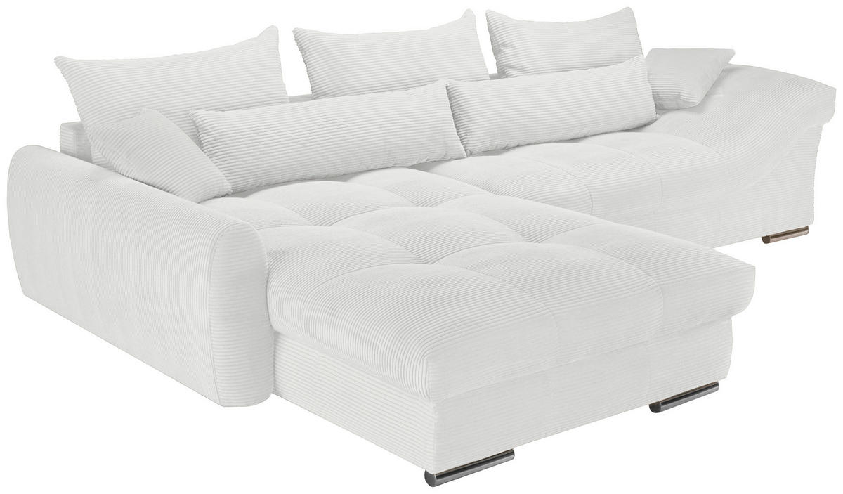 ECKSOFA Naturfarben Cord  - Chromfarben/Naturfarben, KONVENTIONELL, Textil/Metall (225/335cm) - Carryhome