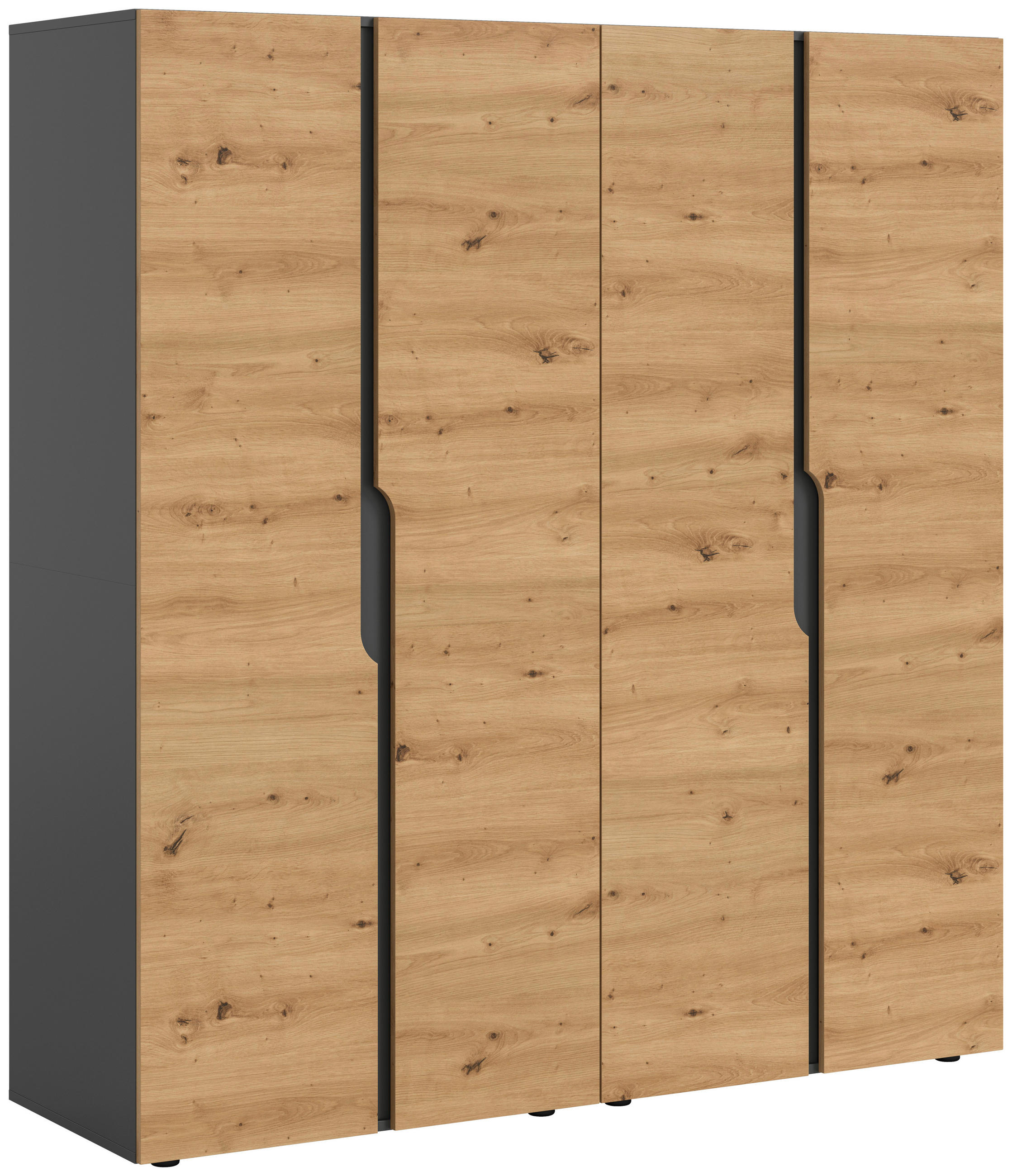 DREHTÜRENSCHRANK 160/180/51 cm,  in Anthrazit, Eiche Artisan, 4-türig  - Anthrazit/Eiche Artisan, MODERN, Holzwerkstoff (160/180/51cm) - MID.YOU