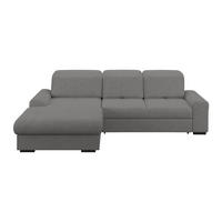 ECKSOFA Anthrazit Chenille Rücken echt, Kopfteilverstellung  - Anthrazit/Schwarz, KONVENTIONELL, Holz/Textil (203/286cm) - MID.YOU