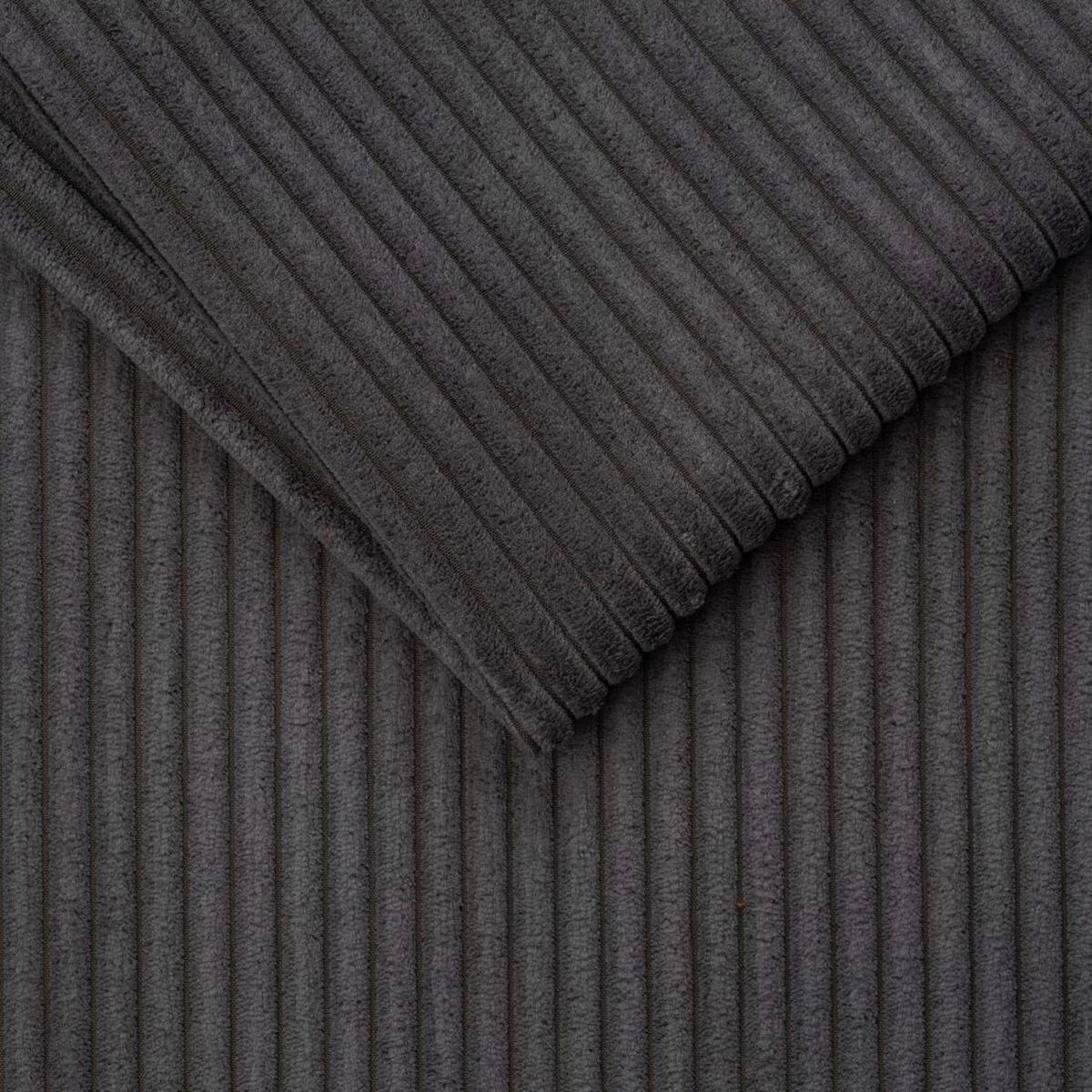 SCHLAFSOFA Cord Graphitfarben  - Schwarz/Graphitfarben, Konventionell, Holz/Textil (203/88/102cm) - Novel
