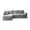 ECKSOFA in Chenille Silberfarben  - Silberfarben/Schwarz, Design, Textil/Metall (267/185cm) - Stylife