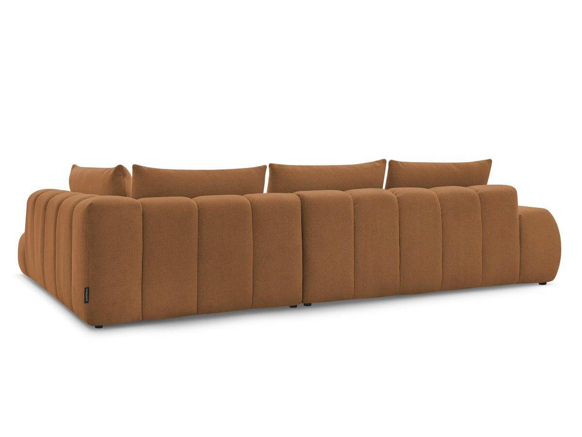 ECKSOFA Ottomane rechts  EVEREST Orange Flachgewebe  - Schwarz/Orange, MODERN, Kunststoff/Textil (352/210cm) - Livetastic