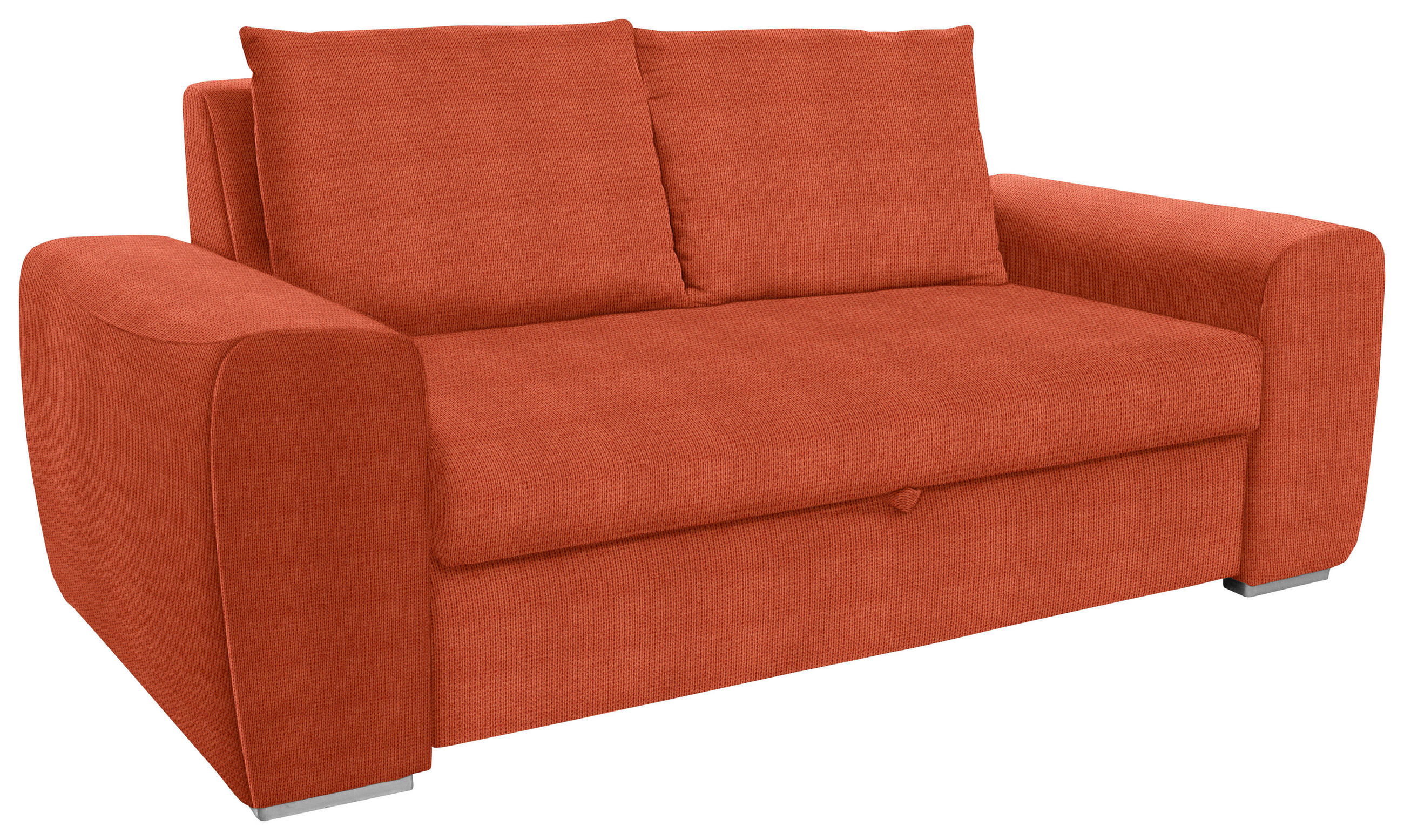 SCHLAFSOFA in Textil Orange  - Chromfarben/Orange, Design, Holz/Textil (199/92/97cm) - Livetastic
