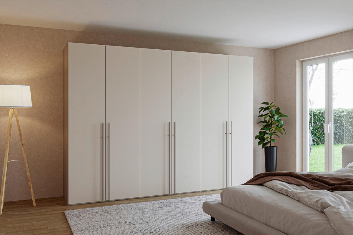 DREHTÜRENSCHRANK 303/220/59 cm,  in Kaschmir, Hellbraun, 6-türig  - Hellbraun/Kaschmir, Design, Holzwerkstoff/Metall (303/220/59cm) - Jutzler