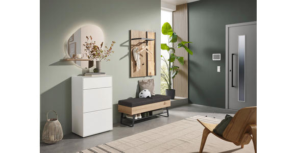 GARDEROBENPANEEL  in 75/115/29 cm  - Eichefarben, Design, Holz/Metall (75/115/29cm) - Johann Jakob