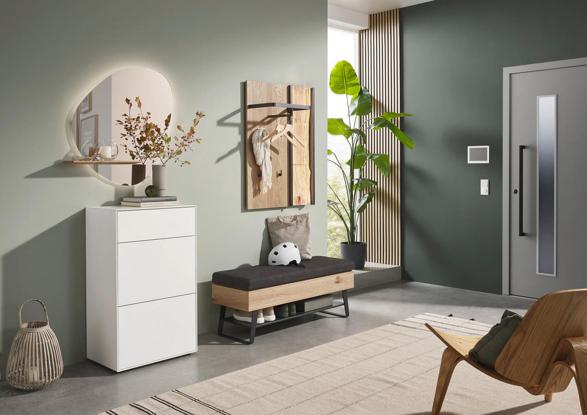 GARDEROBENPANEEL  in 75/115/29 cm  - Eichefarben, Design, Holz/Metall (75/115/29cm) - Johann Jakob