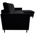 ECKSOFA Schwarz Chenille  - Schwarz, KONVENTIONELL, Holz/Textil (159/221cm) - Carryhome