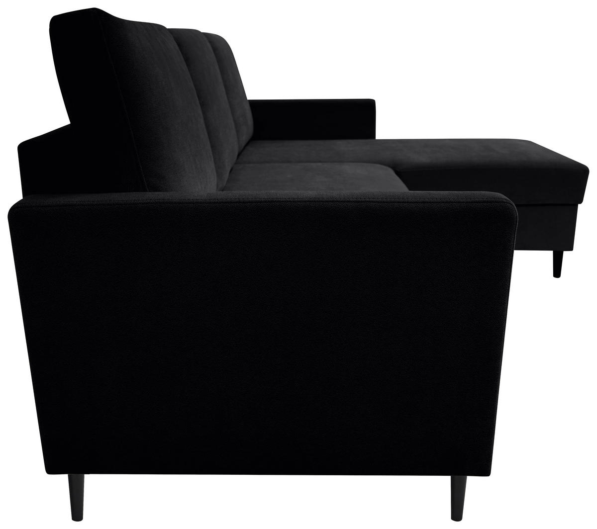 ECKSOFA - Schwarz, KONVENTIONELL, Holz/Textil (159/221cm) - Carryhome