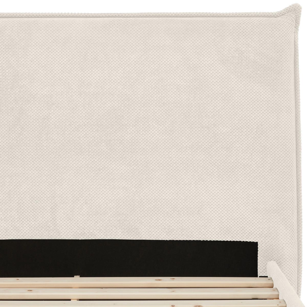 ČALÚNENÁ POSTEĽ, 180/200 cm, krémová - čierna/prírodná farba, Modern, drevo/textil (180/200cm) - Livetastic