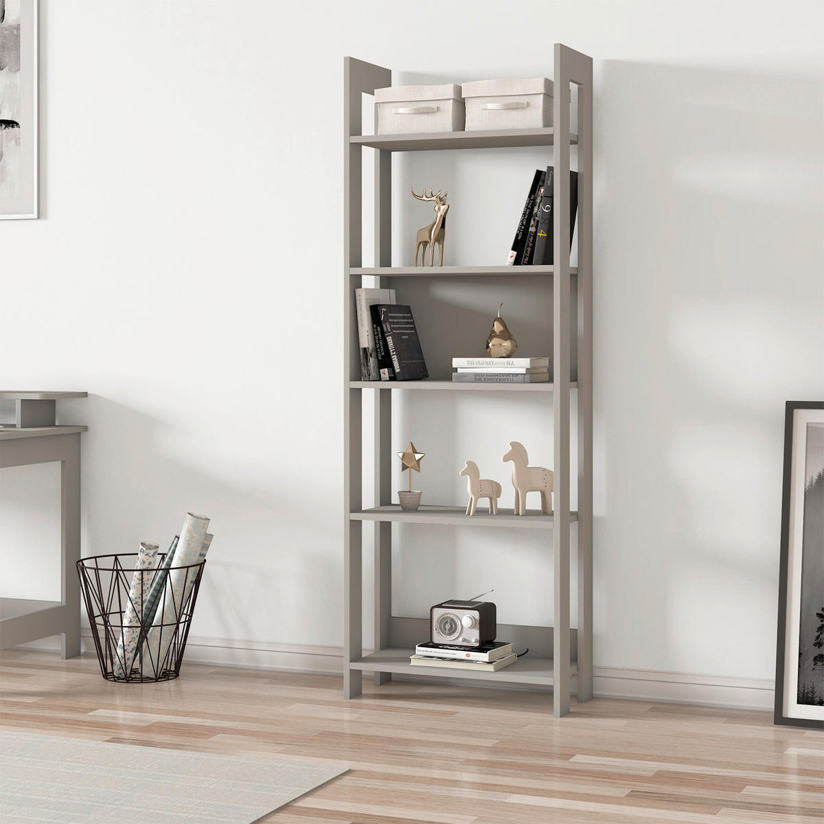 REGAL Grau  - Grau, Design, Holzwerkstoff (64/180/30cm) - Livetastic