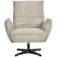 SESSEL in Teddystoff Beige  - Beige/Schwarz, Design, Textil/Metall (60/94/86cm) - Dieter Knoll