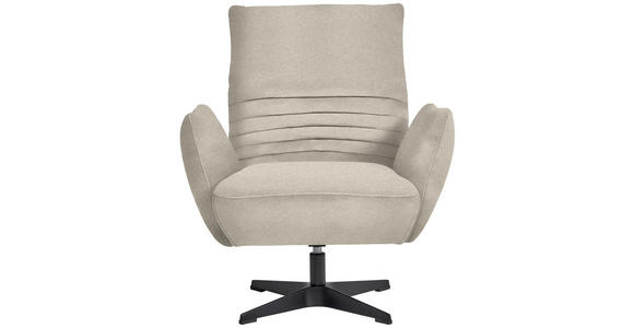 SESSEL in Teddystoff Beige  - Beige/Schwarz, Design, Textil/Metall (60/94/86cm) - Dieter Knoll