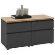 LOWBOARD  90/46/41 cm 4 Schublade(n) erweiterbar, Typenauswahl, Beimöbel erhältlich, umfangreiches Zubehör erhältlich, stehend, hängend  - Eichefarben/Anthrazit, Design, Holzwerkstoff/Kunststoff (90/46/41cm) - Dieter Knoll
