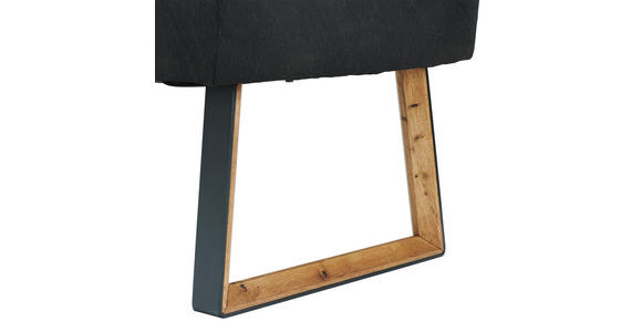 ECKBANK 215/173 cm  in Schwarz, Eichefarben  - Eichefarben/Schwarz, KONVENTIONELL, Holz/Textil (215/173cm) - Voleo