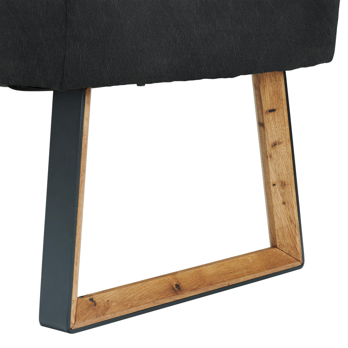 ECKBANK 215/173 cm  in Schwarz, Eichefarben  - Eichefarben/Schwarz, KONVENTIONELL, Holz/Textil (215/173cm) - Voleo