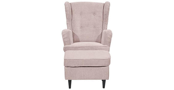 OHRENSESSEL Cord Rosa  - Schwarz/Rosa, Basics, Holz/Textil (78/102/98cm) - Carryhome