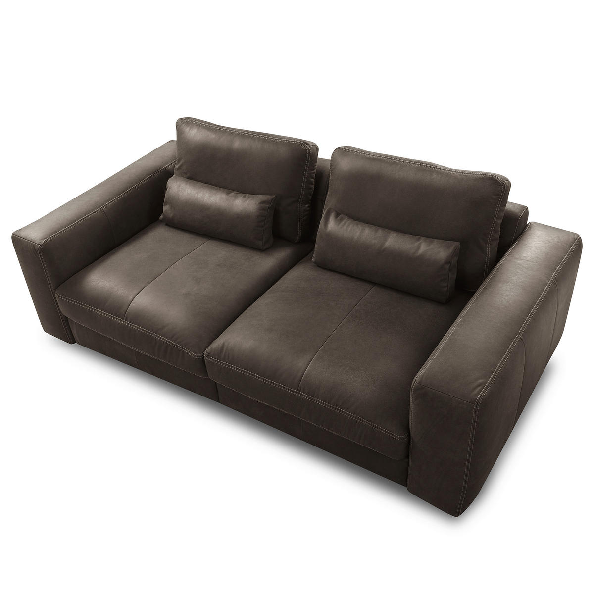 2-SITZER-SOFA  in Echtleder Fango   - Fango/Beige, Design, Leder/Kunststoff (240/85/123cm) - Livetastic