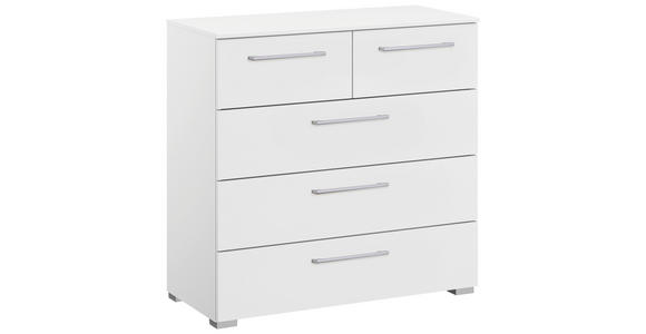 KOMMODE , 80/81/42 cm, 5 Schublade(n)  - Silberfarben/Alufarben, Design, Holzwerkstoff/Kunststoff (80/81/42cm) - Novel