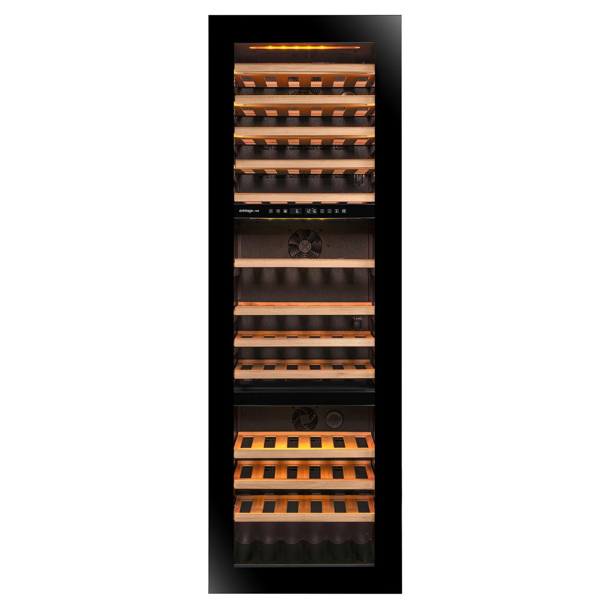 WEINKÜHLSCHRANK AVI178PLATINUM  - Schwarz, Basics, Glas/Holz (59,0/178,3/56,6cm)