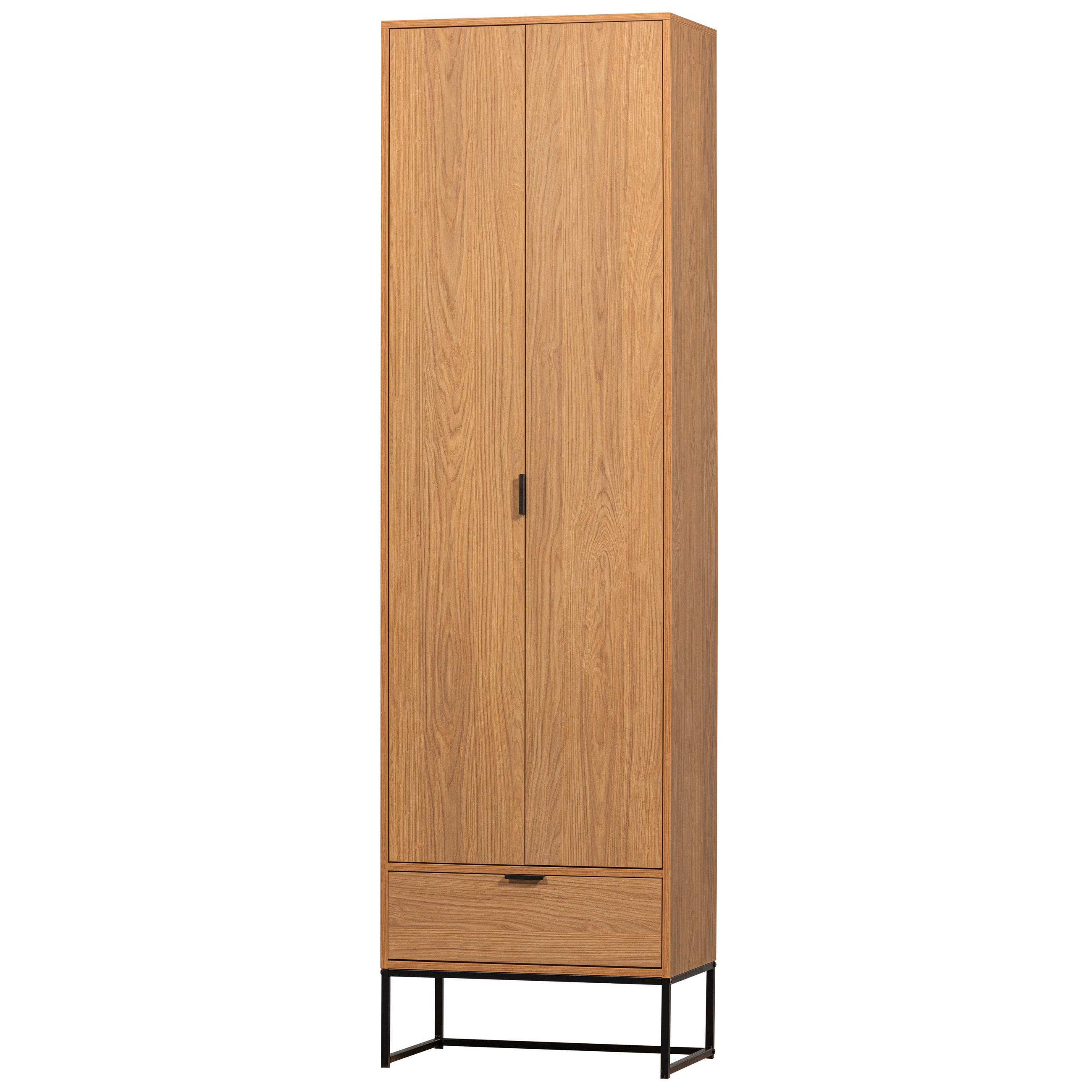 MEHRZWECKSCHRANK 60/210/36 cm  in Eichefarben  - Eichefarben/Schwarz, Design, Holz/Metall (60/210/36cm) - Livetastic