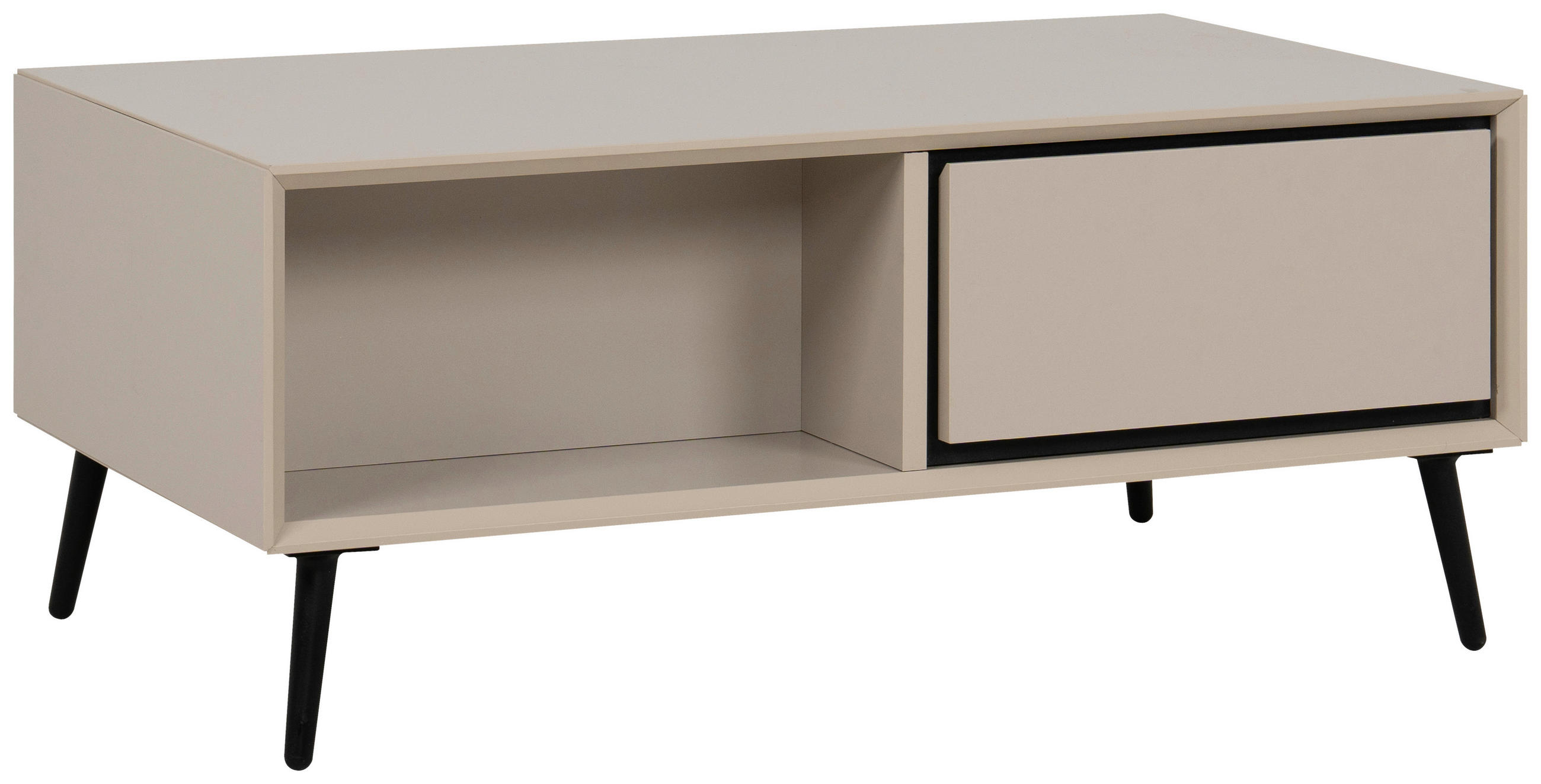 COUCHTISCH Holzwerkstoff  - Sandfarben/Schwarz, Konventionell, Holzwerkstoff/Kunststoff (94/40/50cm) - Livetastic