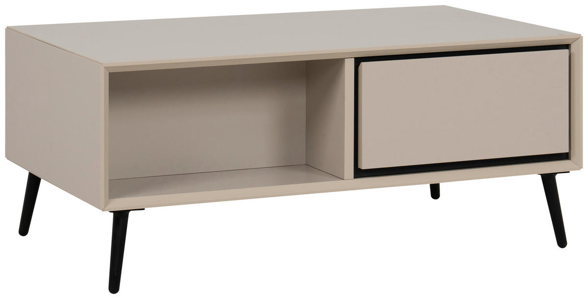 COUCHTISCH Holzwerkstoff  - Sandfarben/Schwarz, Konventionell, Holzwerkstoff/Kunststoff (94/40/50cm) - Livetastic