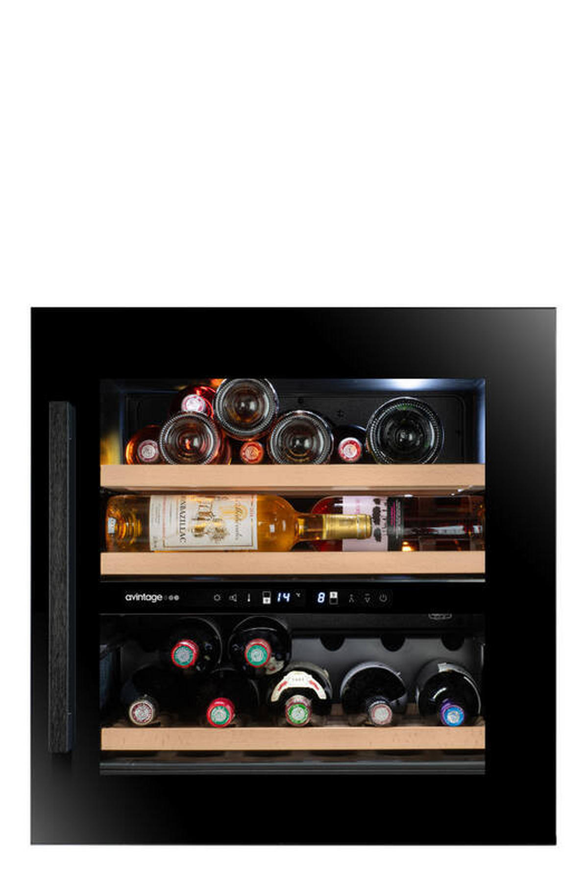 WEINKÜHLSCHRANK AVI60F2FV  - Schwarz, Basics, Glas/Holz (58,9/54,8/59,5cm)