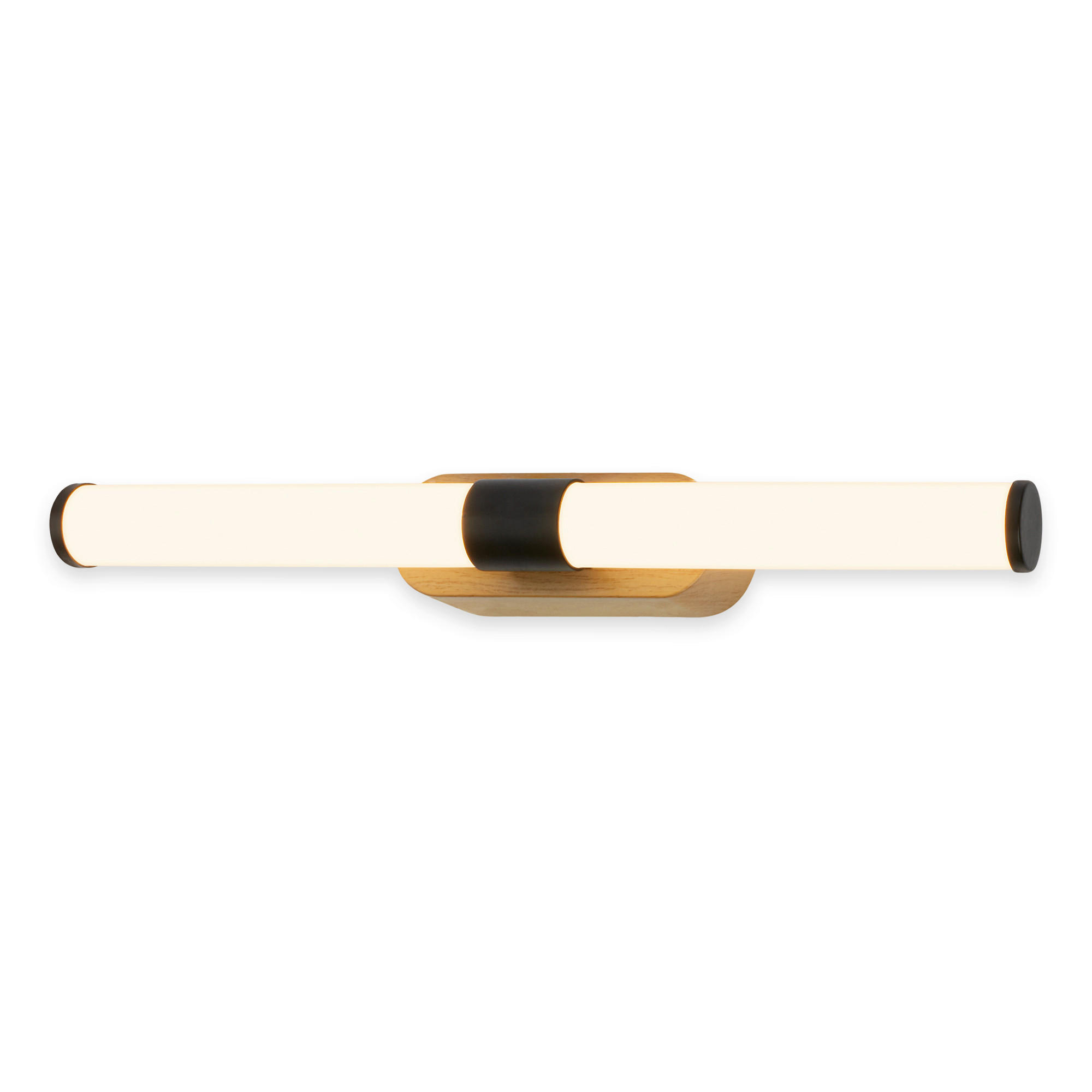 FÜRDŐSZOBAI FALILÁMPA - fekete, Basics, műanyag/fa (40/6,5/4,5cm)