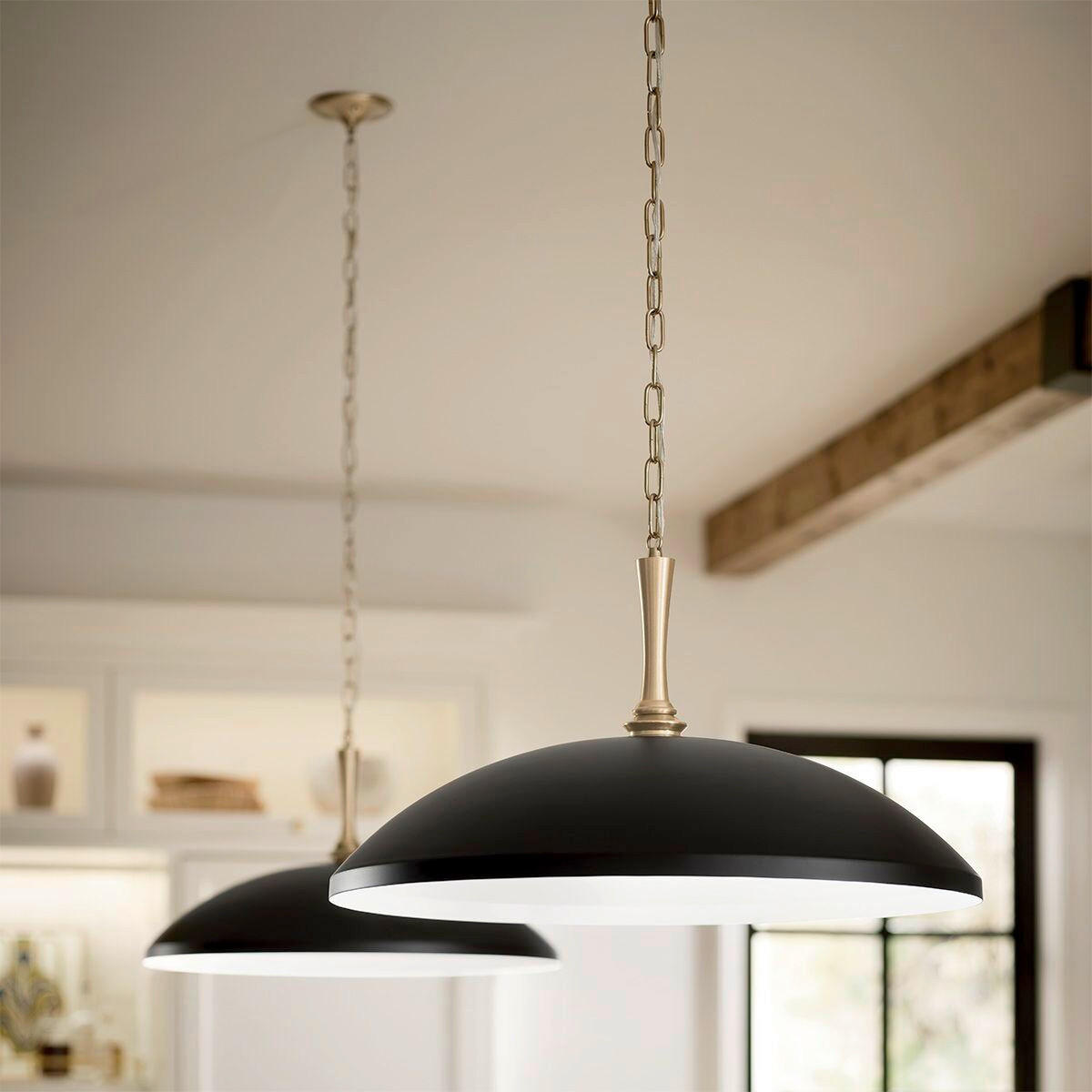 HÄNGELEUCHTE    - Champagner/Schwarz, Konventionell, Metall (225.9/33/50.8cm) - Elstead Lighting