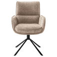 ARMLEHNSTUHL  in Stahl Webstoff  - Creme/Schwarz, Design, Textil/Metall (62/92/65cm) - Novel