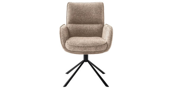 ARMLEHNSTUHL  in Stahl Webstoff  - Creme/Schwarz, Design, Textil/Metall (62/92/65cm) - Novel