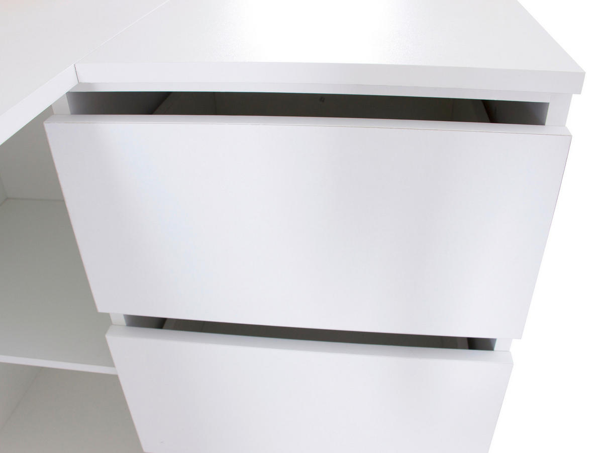 ECKSCHREIBTISCH  in Weiss  - Weiss, Modern, Holzwerkstoff (154/77/84.5cm) - MID.YOU