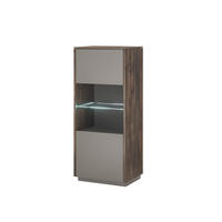 VITRINE in Anthrazit, Eichefarben  - Eichefarben/Anthrazit, Design, Glas/Holzwerkstoff (55/130/40cm) - MID.YOU