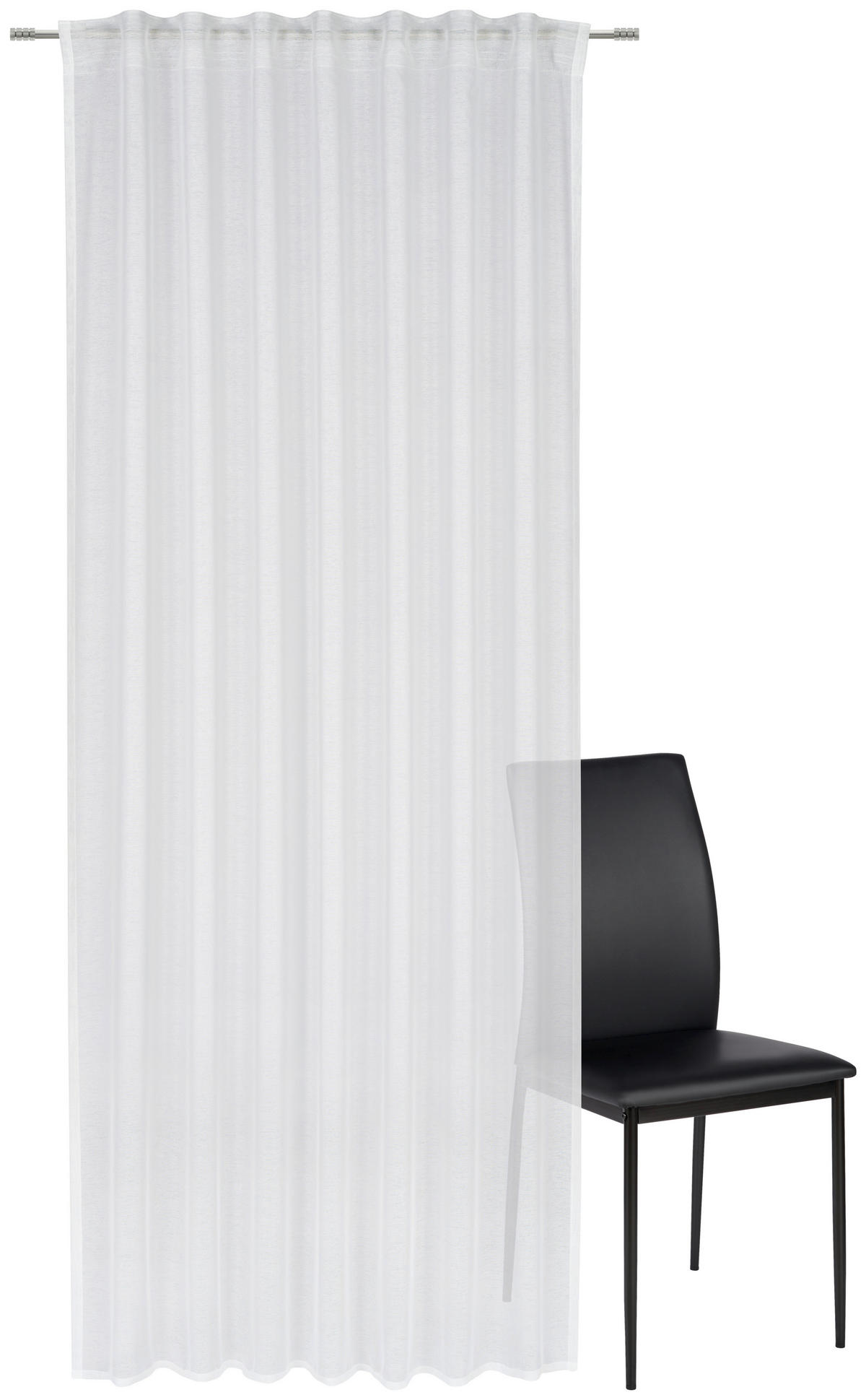 HOTOVÝ ZÁVĚS, průhledné, 140/245 cm - bílá, Basics, textil (140/245cm) - Esposa