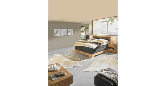 BOXSPRINGBETT 180/200 cm  in Braun, Eichefarben  - Eichefarben/Braun, Natur, Holz/Textil (180/200cm) - Linea Natura