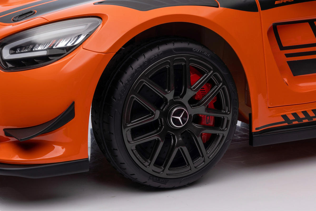 ELEKTRO-KINDERAUTO  - Schwarz/Orange, KONVENTIONELL, Kunststoff/Metall (115/58/29cm) - Atrigo
