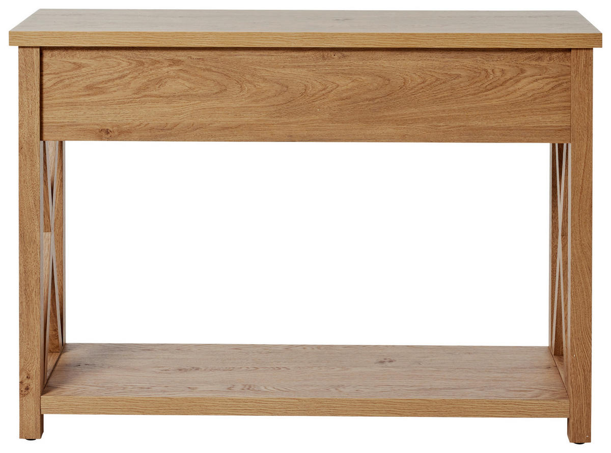 KONSOLENTISCH Eichefarben  - Eichefarben/Schwarz, LIFESTYLE, Holzwerkstoff/Metall (110/34/77cm)