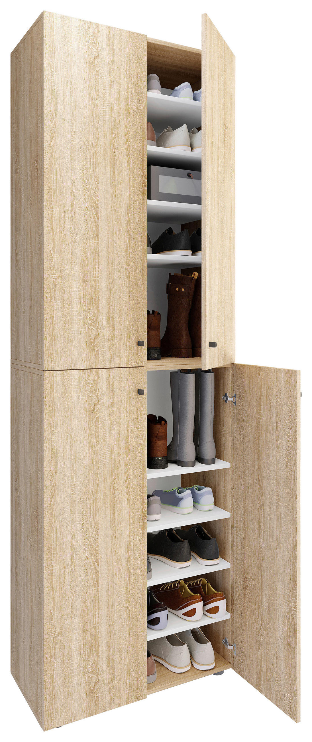 SKOSKÅP Lona  i 70/220/40 cm  - Sonoma ek/silver, Design, trämaterial/plast (70/220/40cm) - MID.YOU