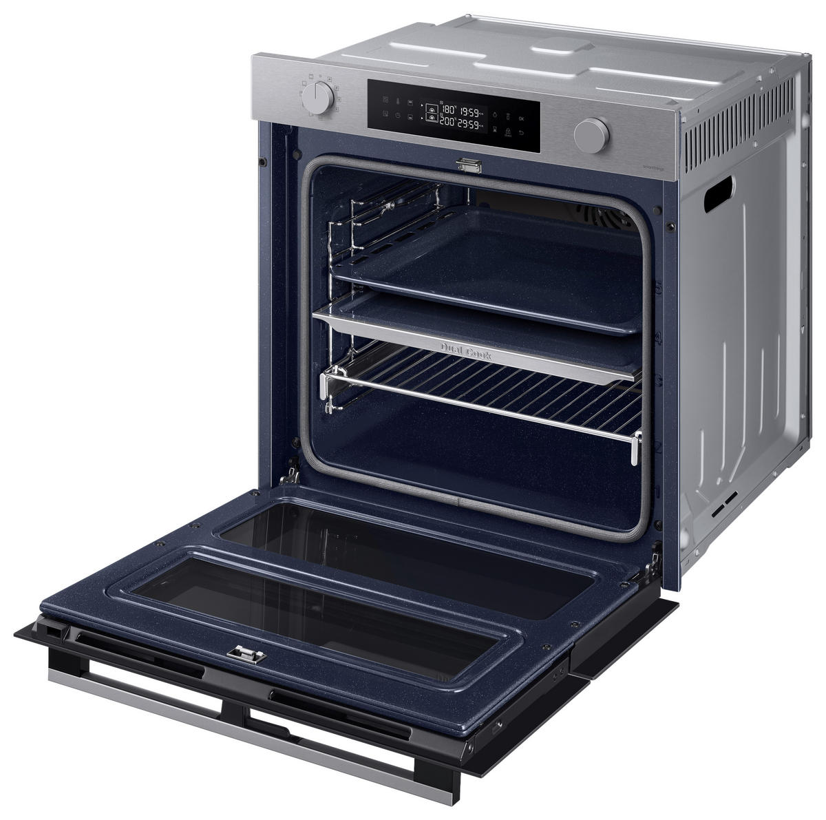BACKOFEN NV7B4545VAS/U3  - Silberfarben, Design, Glas/Keramik (59,5/59,6/57,1cm) - Samsung