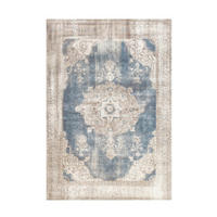 FLACHWEBETEPPICH Wohnzimmer 140/200 cm Vintage 8400 Creme / Blau Blau, Creme rechteckig  - Blau/Creme, KONVENTIONELL, Textil (140/200cm) - Kayoom