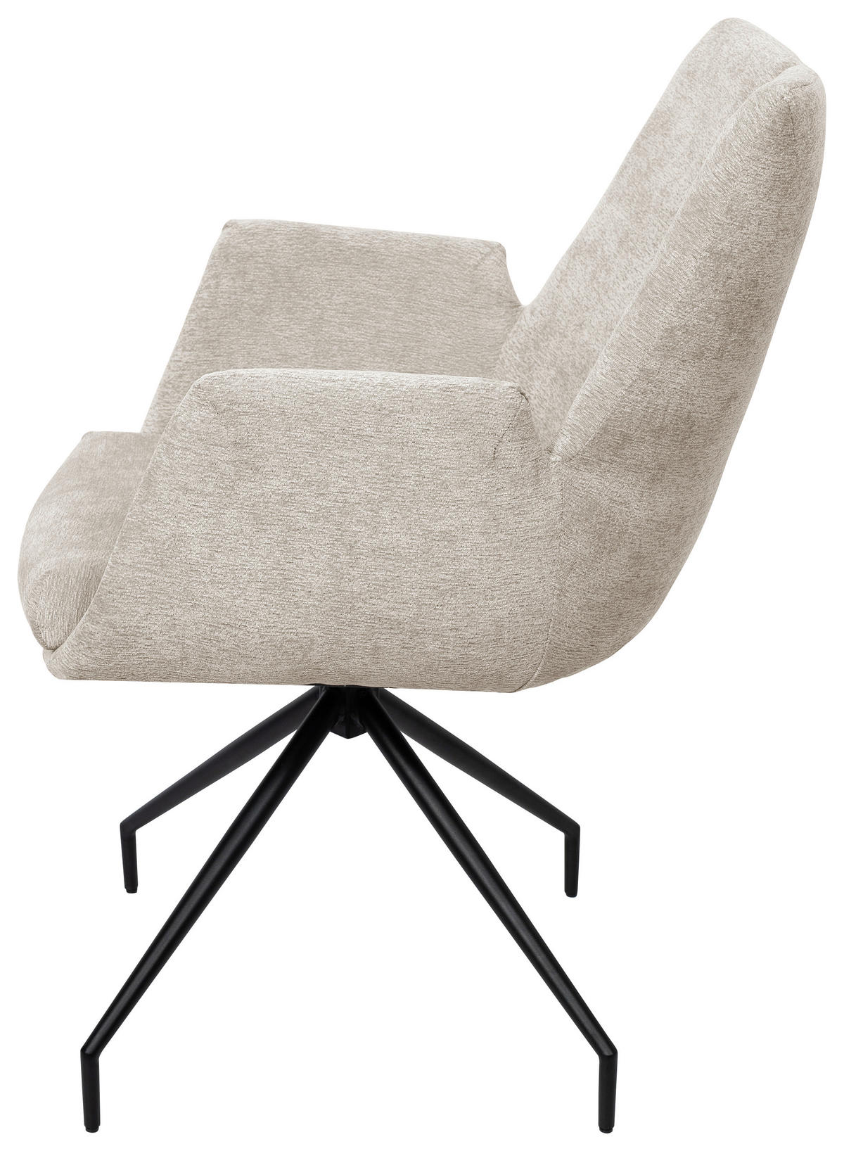 ARMLEHNSTUHL  in Schmiedeeisen Webstoff  - Beige/Schwarz, Design, Textil/Metall (58/89,5/64cm) - Novel