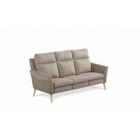 3-SITZER-SOFA  in Mikrofaser Taupe Skandinavisch, Modern  - Taupe/Buchefarben, Design, Holz/Textil (202cm) - Livetastic