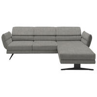 ECKSOFA in Flachgewebe Hellgrau  - Hellgrau/Schwarz, Design, Textil/Metall (279-327/176-217cm) - Dieter Knoll