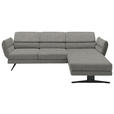 ECKSOFA  in Flachgewebe Hellgrau  279-327/176-217 cm  - Hellgrau/Schwarz, Design, Textil/Metall (279-327/176-217cm) - Dieter Knoll