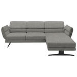 ECKSOFA in Flachgewebe Hellgrau  279-327/176-217 cm  - Hellgrau/Schwarz, Design, Textil/Metall (279-327/176-217cm) - Dieter Knoll