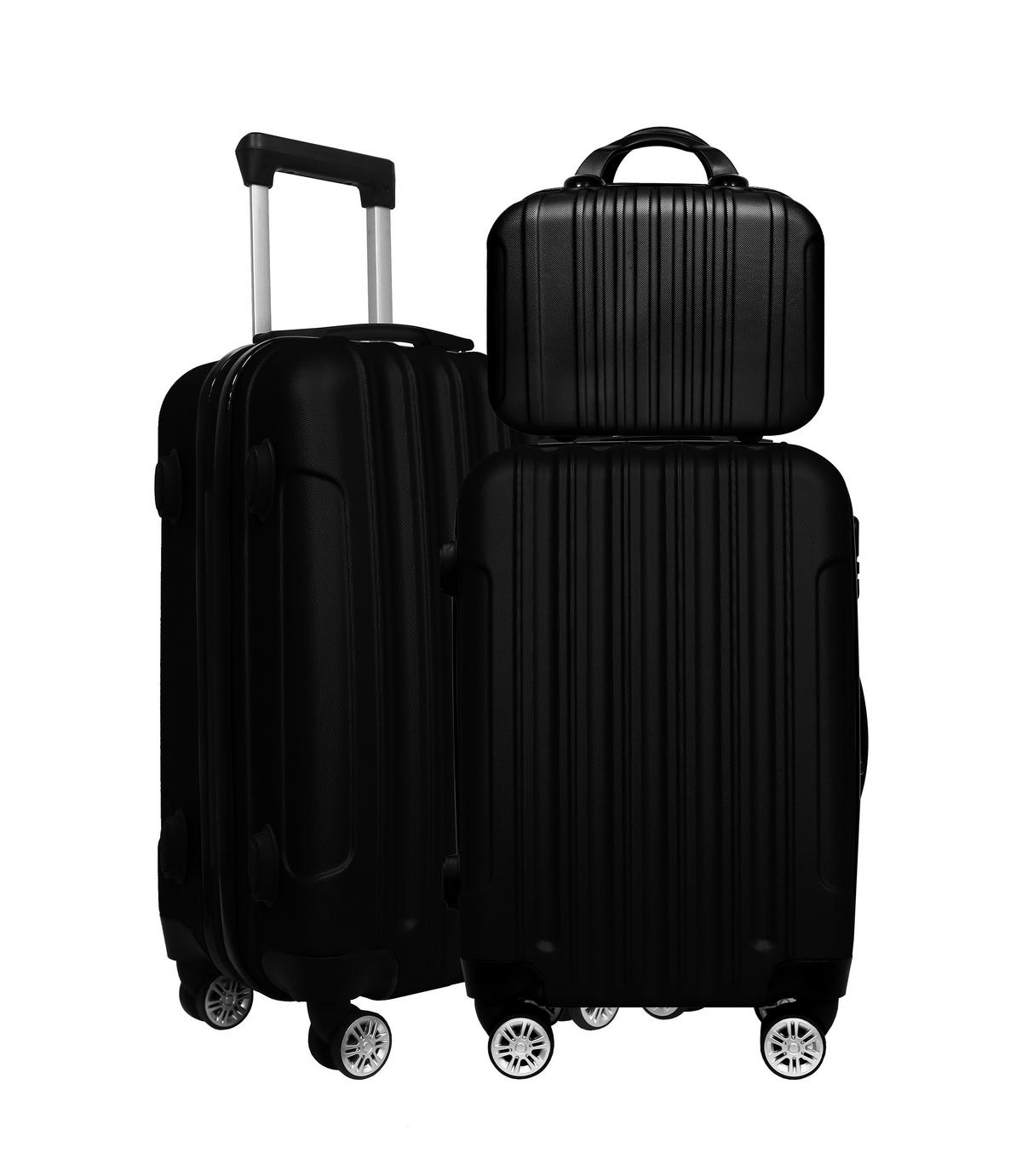 REISEKOFFERSET Schwarz 3-teilig  - Schwarz, Basics, Kunststoff/Metall - Novel
